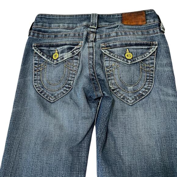 True Religion Yellow Point Flap Pocket Slim Straight Jeans - Picture 2 of 6